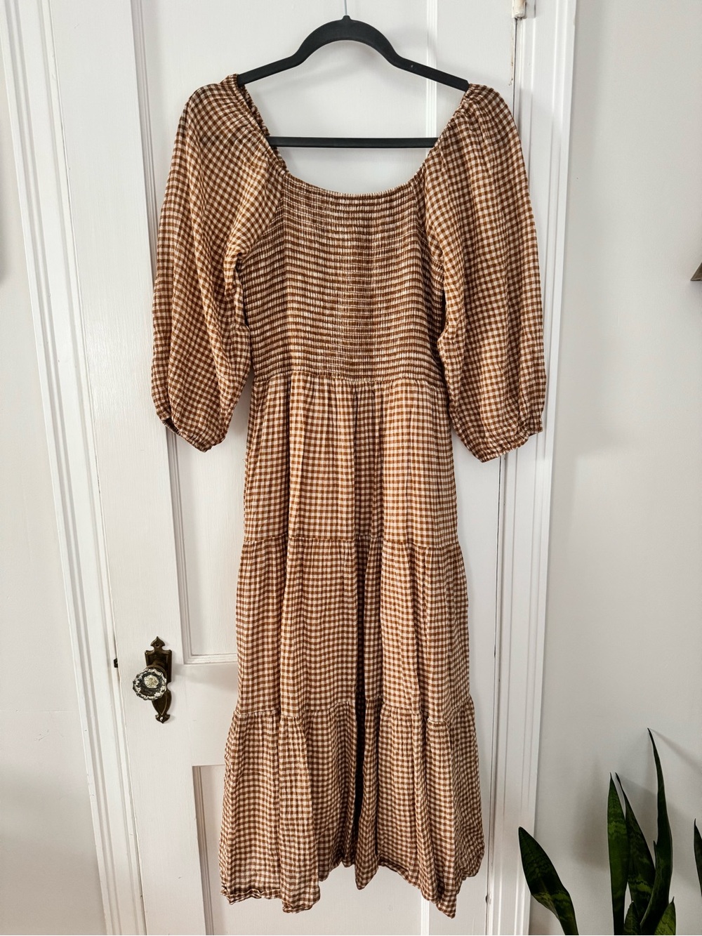 Neuflora Vermont dress in fall gingham print